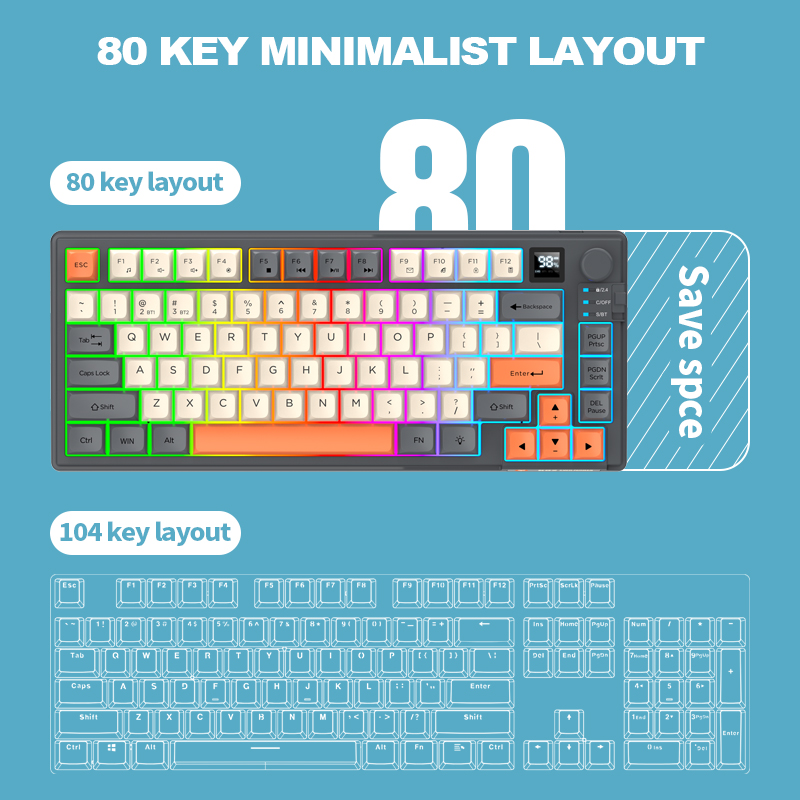 2.4G Dual-Mode Bluetooth Wirel - Gaming Keyboard Ergonomic ulasan dan harga
