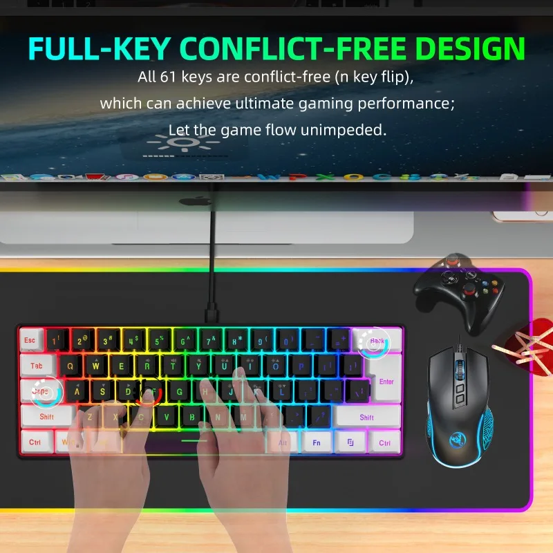 Keyboard and Mouse 60% Compute - Gaming Keyboard Ergonomic ulasan dan harga