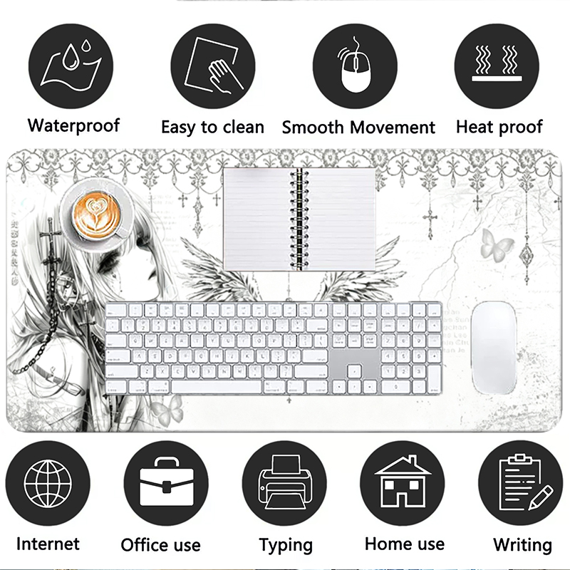 Leather Mousepad Black White A - Gaming Keyboard Tactile ulasan dan harga